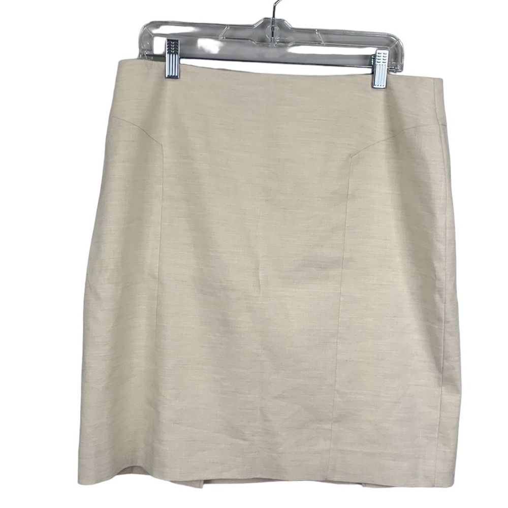 Antonio Melani Linen Blend Cream Lined Skirt Size 14
